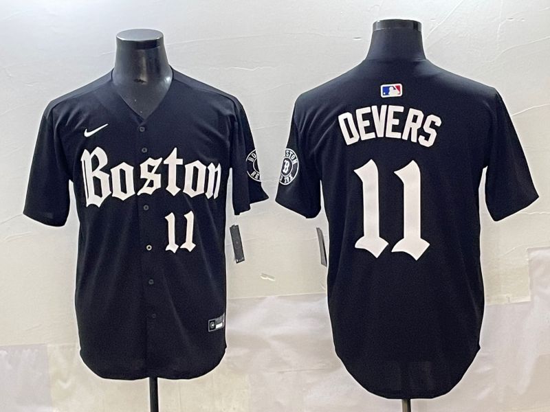 Men 2025 Boston Red Sox #11 Devers Black Five generations Joint Name Nike MLB Jersey style 17->boston red sox->MLB Jersey